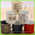 Customized OEM Logo Printed Design Giftware Enamel Mug Gift